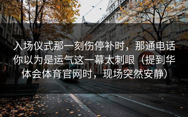 入场仪式那一刻伤停补时，那通电话你以为是运气这一幕太刺眼（提到华体会体育官网时，现场突然安静）