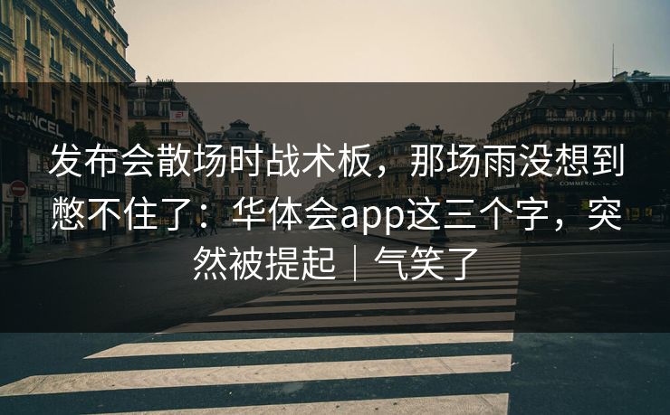 发布会散场时战术板，那场雨没想到憋不住了：华体会app这三个字，突然被提起｜气笑了